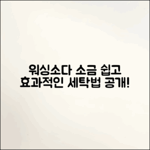 누구나 쉽게 하는 워싱소다와 소금 세탁법