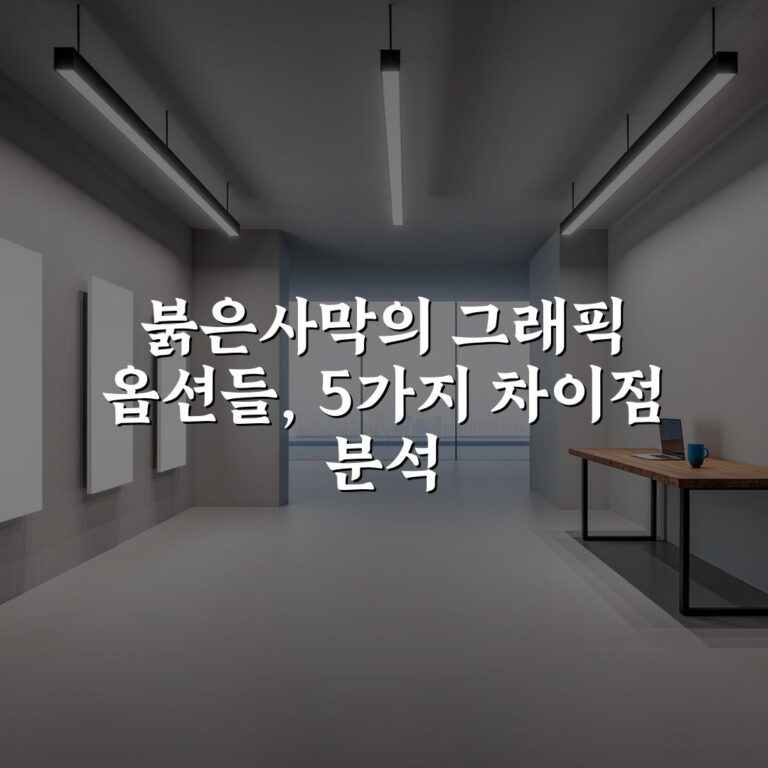 붉은사막의 그래픽 옵션들, 5가지 차이점 분석