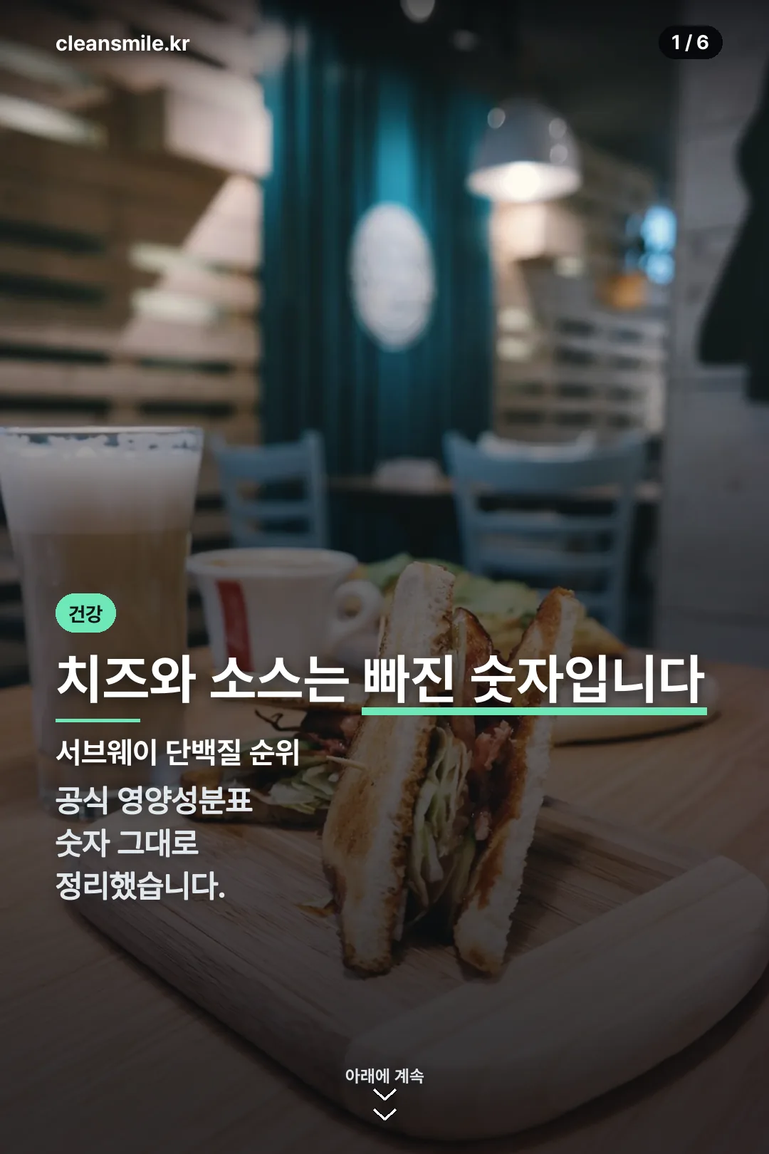 서브웨이 단백질 순위 표지