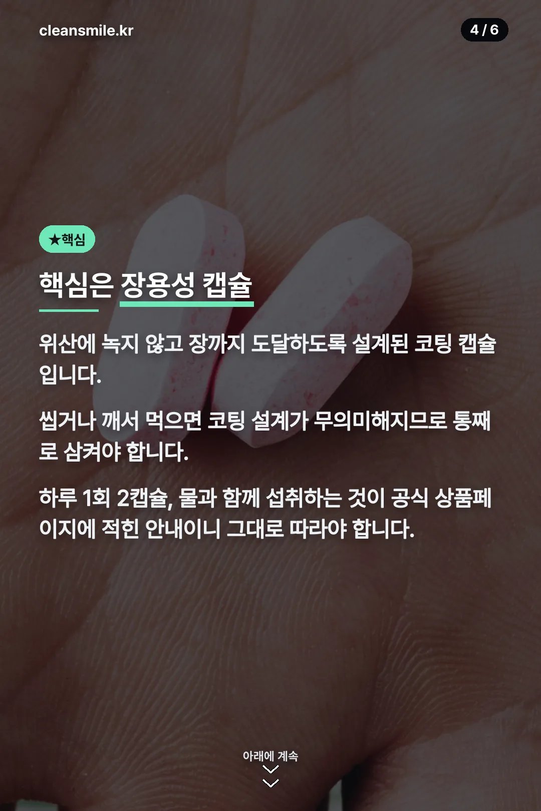핵심은 장용성 캡슐