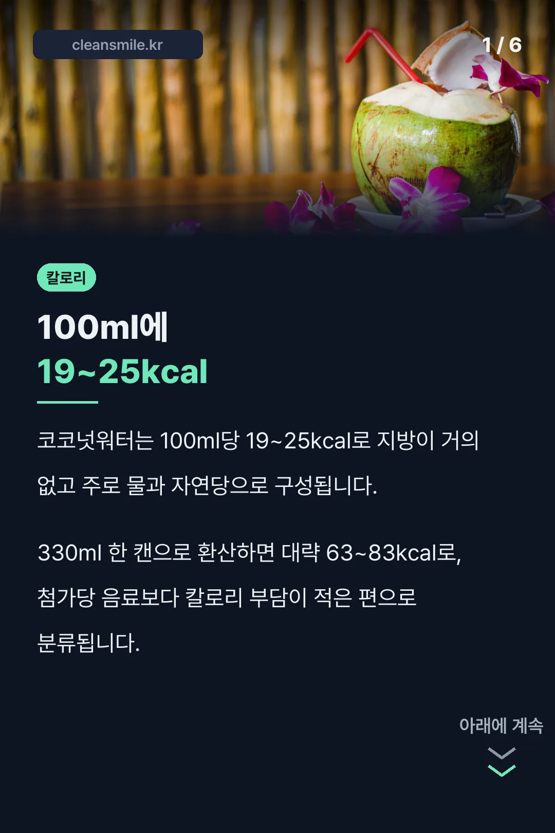 코코넛워터 칼로리 정리